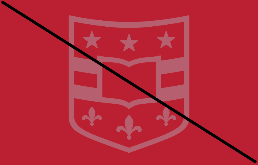 Image showing incorrect use of red on red